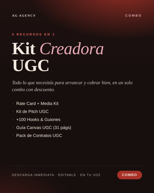 Kit Creadora UGC — el combo completo para empezar a cobrar