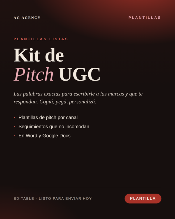 Kit de Pitch UGC — Plantillas para escribirle a las marcas
